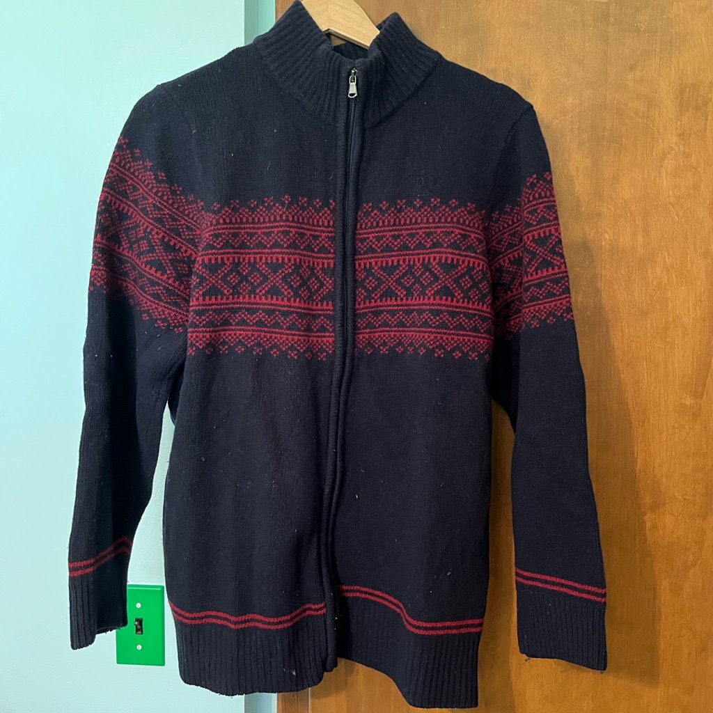 Zip Up Holiday Sweater - Made In Italy